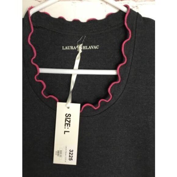 Laura Hlavac Dress Womens Size Large Ruffly Sheath Gray/Black Sleeveless Neutral - Picture 2 of 10